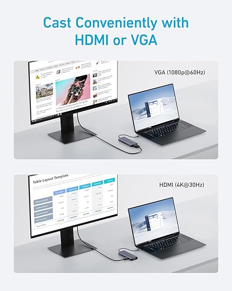 Anker 10-in-1 USB-C Hub with 4K HDMI, Dual Display, 85W Pass-Through Charging Anker 10-in-1 USB-C Hub with 4K HDMI, Dual Display, 85W Pass-Through Charging